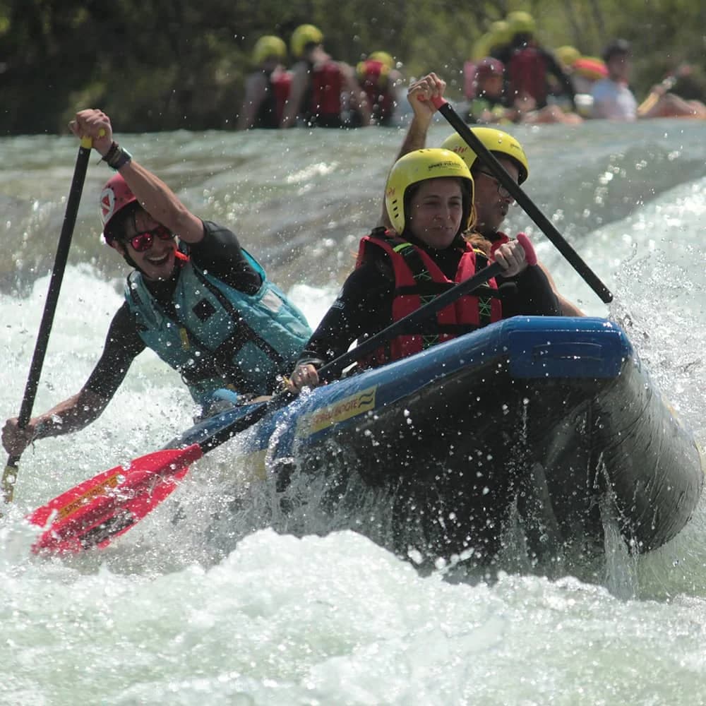 Whitewater kayaking on the Isar River in Bavaria, Germany